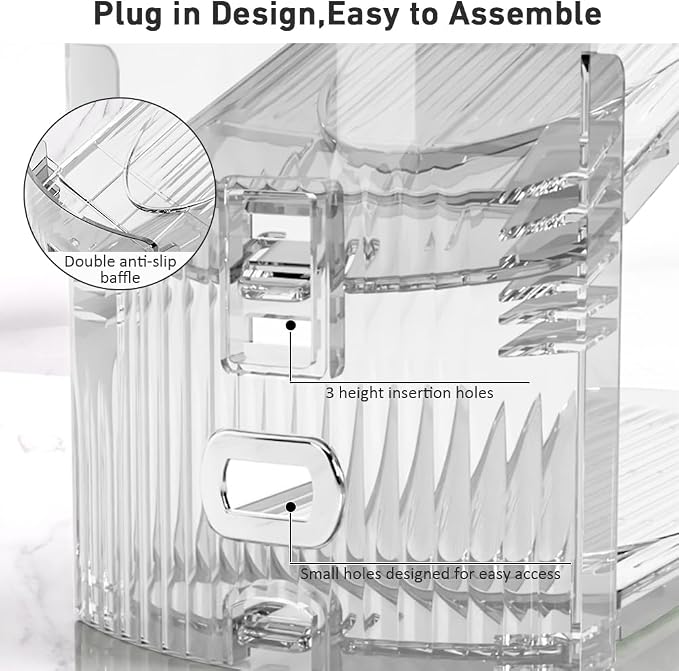 12 Pack Clear Shoe Slots Organizer - Adjustable Height 3.7''to 7.7'' Shoe stackers for a pair of shoes ,Shoe rack storage shoe space saver 50%,Easy to assemble shoe hold shoe organizer for cloest - Image 4