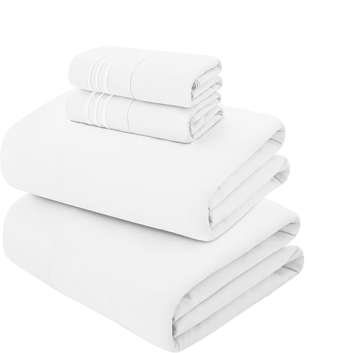 Mocassi 4-Piece Extra Deep Pocket 16-24 Inch Air Mattress Bed Sheet Set- 4PC Sheet Set with Smart Pockets Ideal for Air Beds, RVs, Camping and Guest Rooms Premium Hotel Quality, Full, White - Image 5