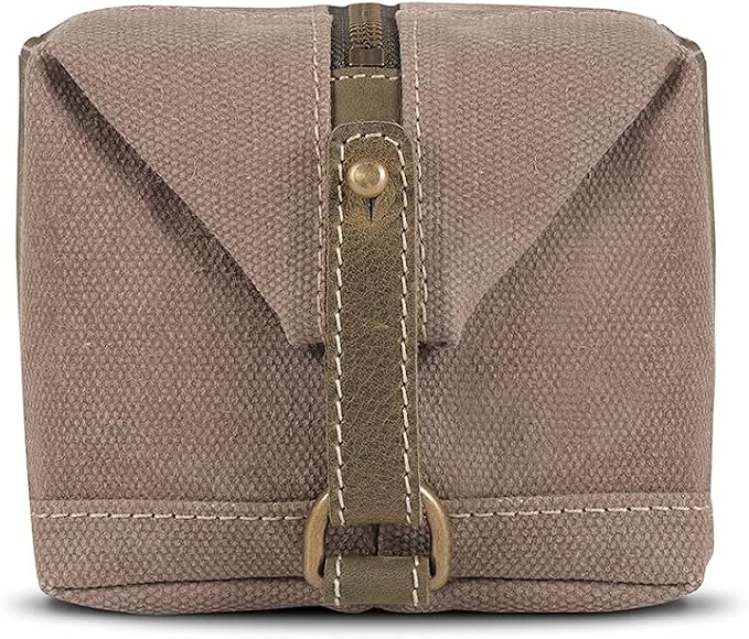 Londo Travel Toiletry Bag, Top-Grain Leather & Canvas Hanging Dopp Kit, Bathroom Case, & Makeup Organizer, Unisex - Image 7