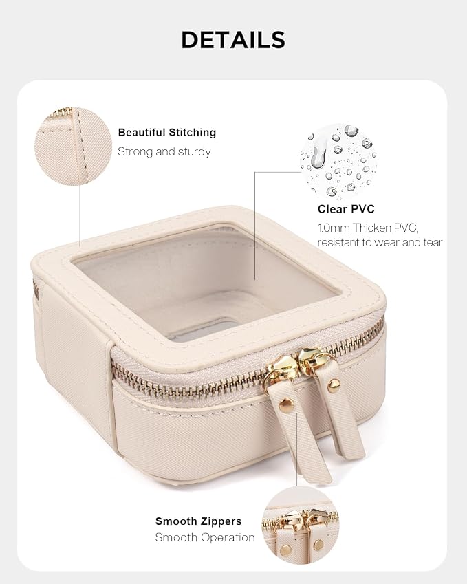 LETGO 2 Pack Clear Travel Toiletry Bag for Women, Large & Mini Waterproof PU TSA Approved Cosmetic Pouches,Portable Beach Vacation Makeup Organizer Set,See Through Skincare Sunscreen Bags for Women - Image 7