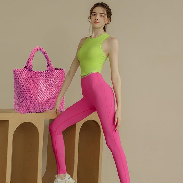 JINMANXUE Fashion Woven Bag Shopper Bag Travel Handbags and Purses Women Tote Bag Large Capacity Shoulder Bags - Image 3