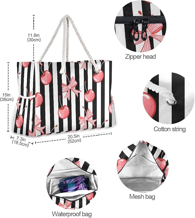 senya Large Beach Bags Totes Swim Canvas Tote Shoulder Bag Water Resistant Bags for Gym Travel Daily - Image 5