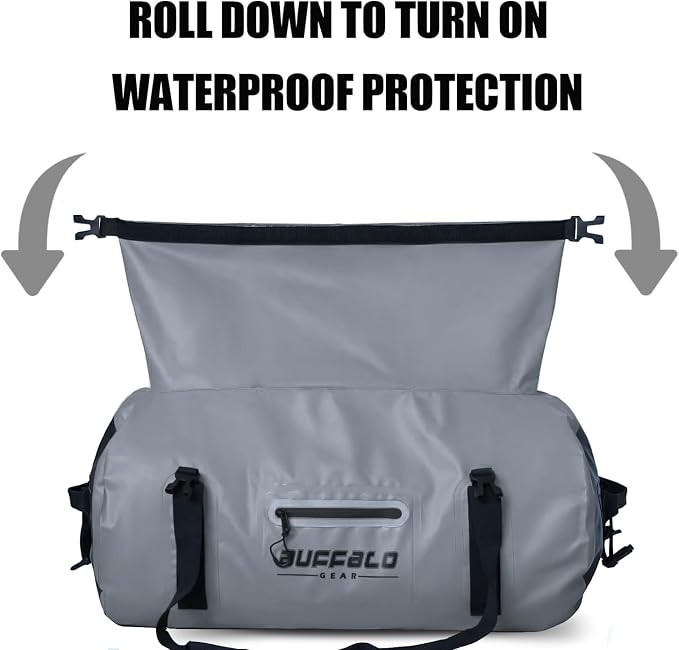 Buffalo Gear Waterproof Duffle Bag 40L 60L 80L Roll-top Dry Bag Heavy Duty Waterproof Duffel Travel Bag for Kayaking Rafting Boating Fishing Camping - Image 4