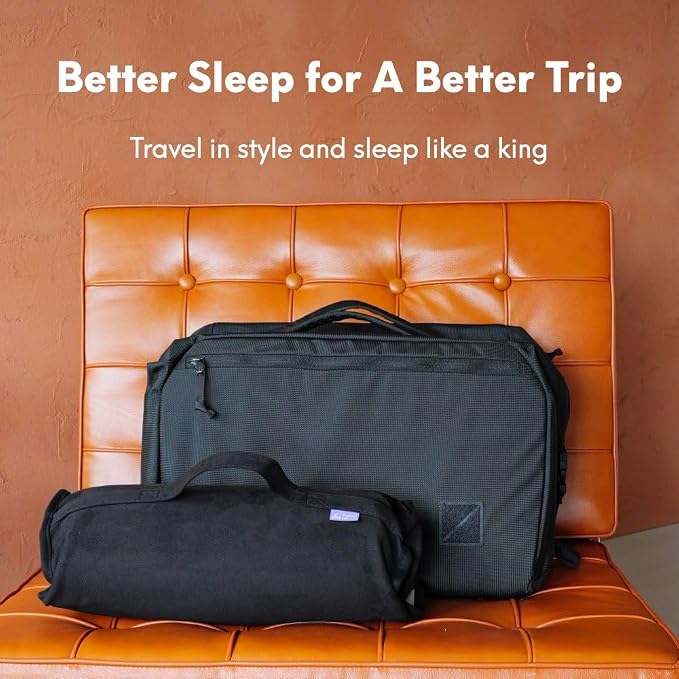 Cushion Lab Travel Deep Sleep Pillow – Compact Memory Foam Neck Pillow for Sleeping, Portable Pillow for Hotels, Camping, Side & Back Sleepers, On-the-Go – Black - Image 7