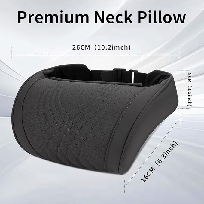 Car Headrest Memory Foam Neck Pillow for Driving Black, 2 Packs | Soft Comfortable Leather Seat Head Rest Pillow Headrest Travel Neck Support Cushion for Most Cars SUV Home Office Chair - Image 4
