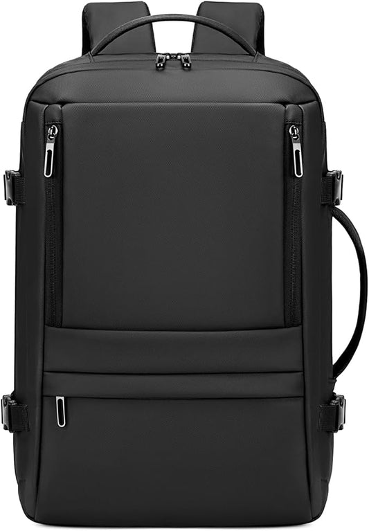 Rcrirth Carry On Travel Backpack Flight Approved for Men Women, Black | Expandable, Business Weekender Bag, 40L, Suitcase Backpack Luggage by Rcrirth
