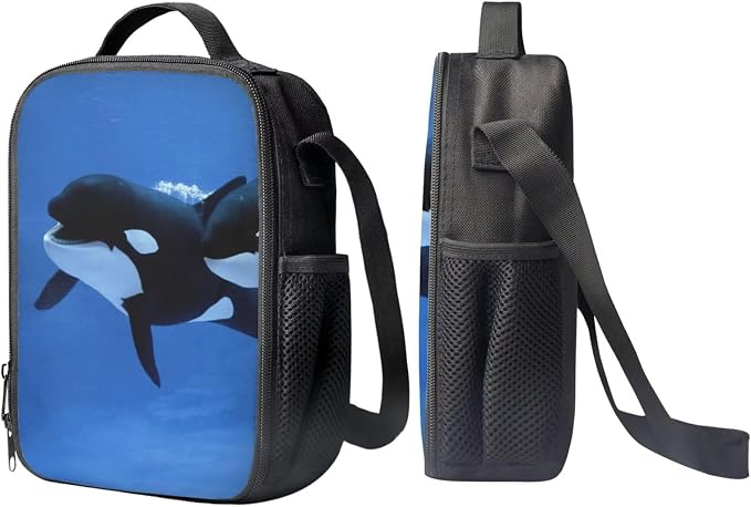 Kids Novelty Animal Backpack and Lunch Box for Boys Girls Student Lightweight 17 Inch School Blue Killer Whale Orca Backpack with Lunch Bag Pencil Case Kids Comfy Padded Large Bookbag - Image 4