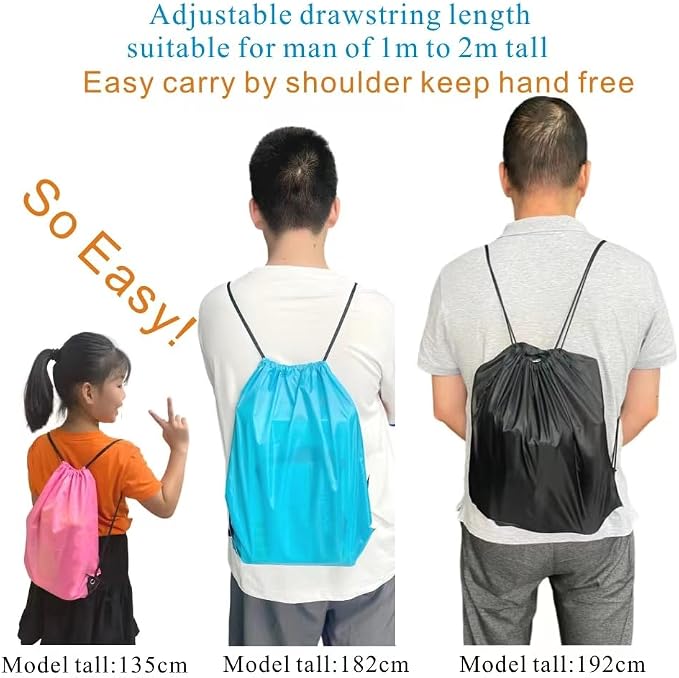 Drawstring Backpack Bulk 24Pcs Draw String Backpack Bags DIY Gym Sports Traveling Yoga Cinch Bag Sackpack Drawstring (royal blue bluenoye) - Image 7