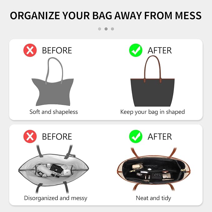Tote Bag Organizer Insert Compatible with Geya Sain Louis GM Bag, Dupont Paper Purse Inner, Makeup Liner HandBag Shaper (Black, GM) - Image 3