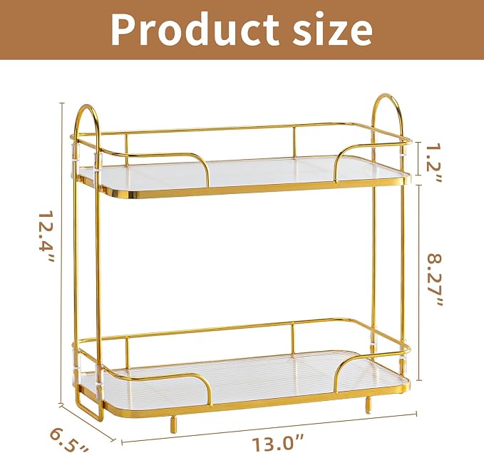 2 Tier Corner Bathroom Counter Organizer, Cosmetic Skincare Organizer, Bathroom Countertop Perfume Tray Vanity Organizer, Kitchen Spice Corner Storage Shelf | Cosmetic Skincare Organizer - Image 4