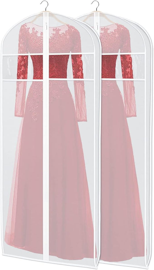 Zilink 60-Inch Long Dress Garment Bags for Storage With 3" Gusset - Clear Coat Cover Bag for Gowns and Closet Storage by Zilink