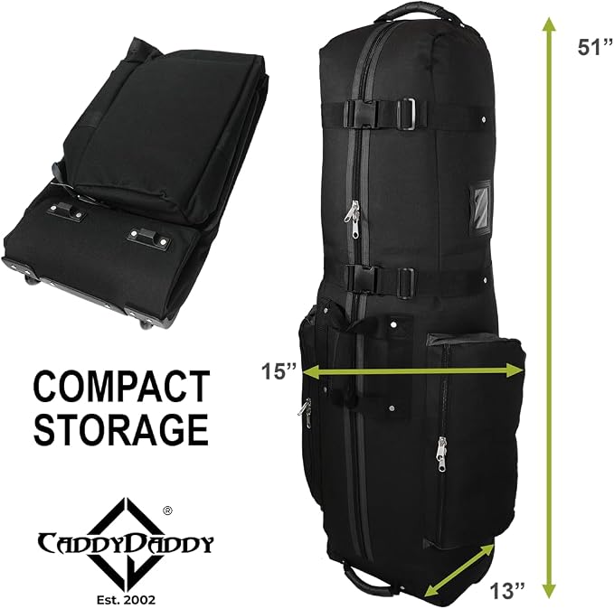 CaddyDaddy Constrictor Soft-Sided Golf Travel Bag Cover with Thick Dense Foam Padded Top 1 Year Full Travel Bag Replacement Coverage | Wheels & Lockable Zippers Case for Transporting Clubs on Airlines - Image 7