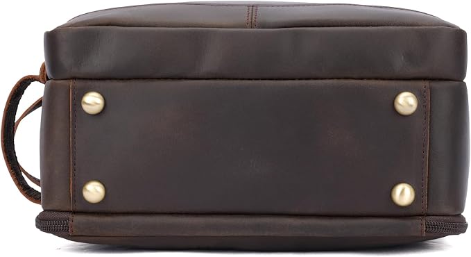 Polare Toiletry Bag Full Grain Leather Shaving Kit Dopp Kit Travel Case Wash Bag with YKK Zippers - Image 6