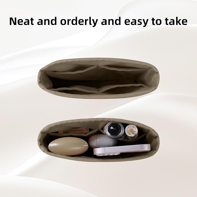 DGAZ Silk Purse Organizer Insert for Evelyne Bag(Cris tourterelle,TPM) | Soft and Lightweight,Perfect Fit,Multi-pocket Storage,Bag Protector,Luxury Bag Care,Handmade,for Smooth Bag Organizer - Image 5