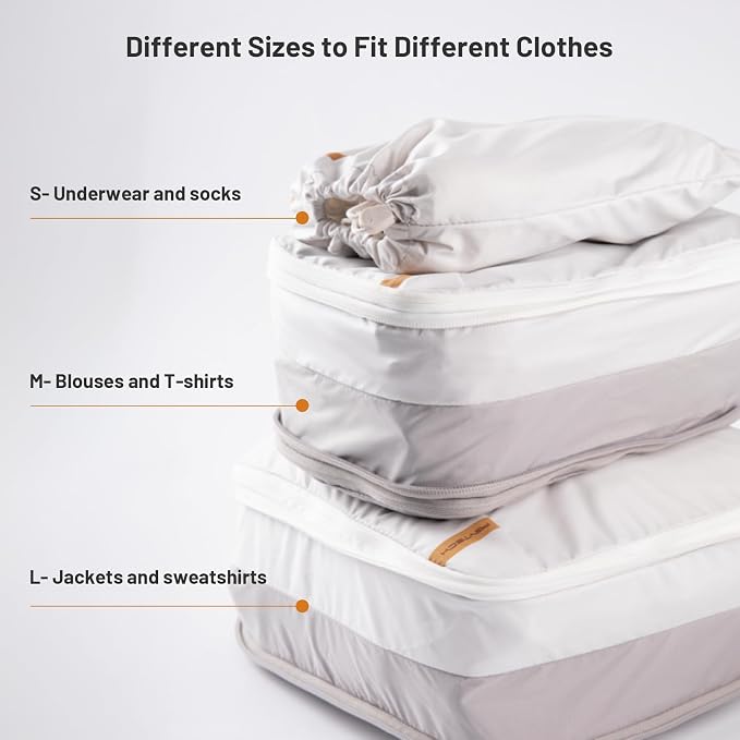 PGYTECH Clothes Storage Set, Travel Organizer Bags for Photographers and Enthusiasts, Dual-Color Compression Packing Cubes for Suitcases and Backpacks, Travel Bag Storage Bags for Clothes - Image 4