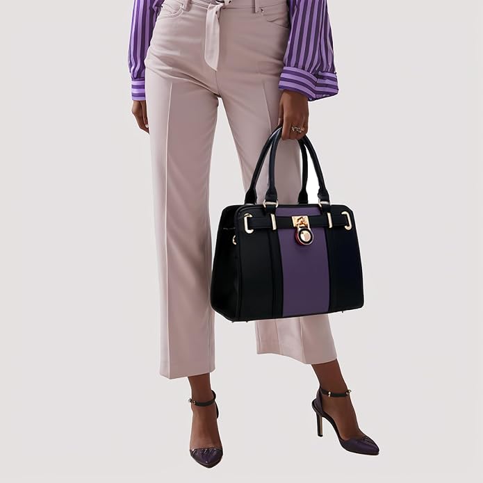 Qiyuer Structured Satchel Tote Handbags Set Women Purses with RFID Wallet | Premium, Sturdy, Spacious, Chic for Daily & Work, Vegan PU Leather, Multi-way Carry, Large Capacity RFID Wallet, Ideal Gift - Image 9