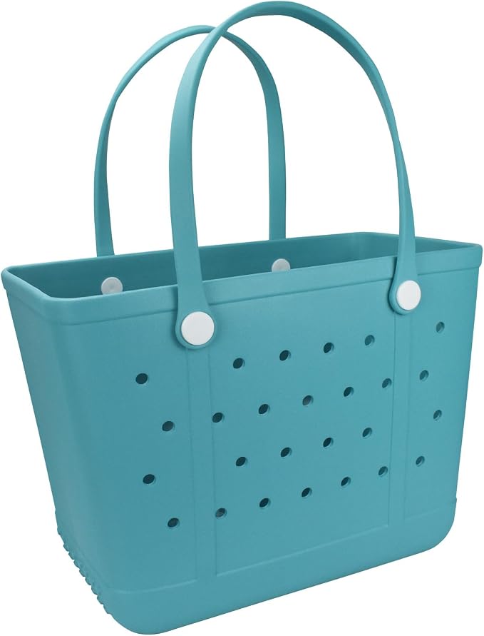 Rubber Beach Bag for Women, Waterproof Travel Tote Bags for Beach | Waterproof Sand-proof Tote Bags with Zipper Pocket, Durable Lightweigh Tote Bag for Outdoor by Unknown