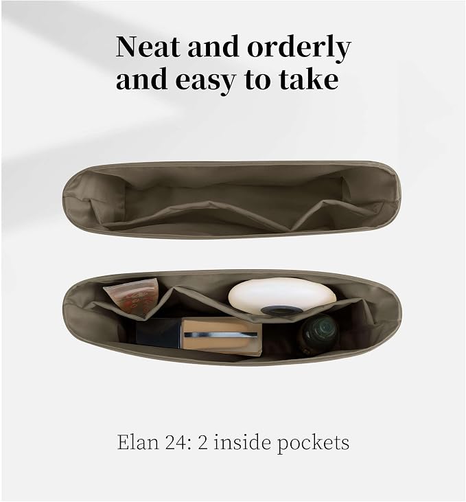 Satin Purse Organizer Insert for Constance Elan, Etoupe grey | Tailored Fit, Multiple Pockets, Lightweight Satin, Purse Essentials, Ideal for Travel, Shopping, and Daily Use - Image 6