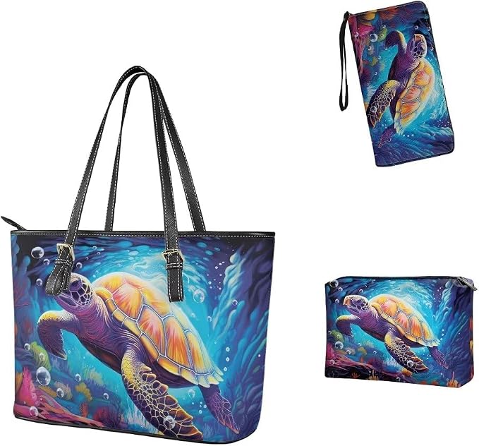Women Purse Handbags Wallet Sets Leather Shoulder Tote Bag for Women,Top Handle Purse with Wrist Wallet Bag - Image 4