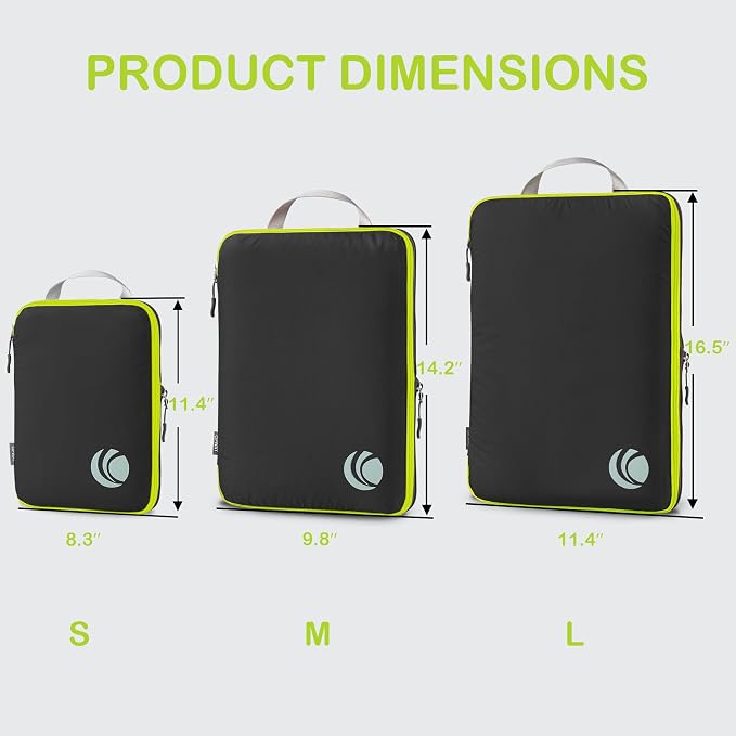 Cipway Compression Packing Cubes, Ultralight Luggage Organizer Bags, Travel Essentials for Carry on Suitcase (3 Piece,Black) - Image 4