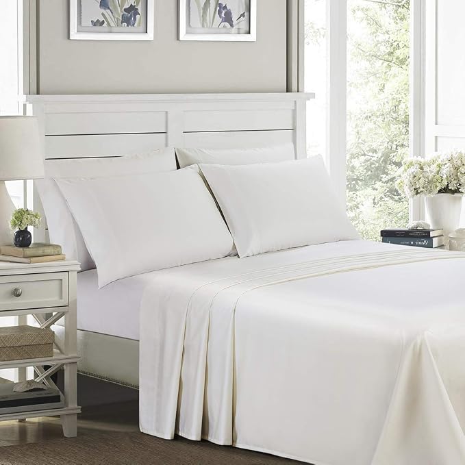 100% Supima Cotton 600 Thread Count King Pillowcase Set of 2, Luxury Hotel Pillow Cases,Soft & Silky Sateen Weave, Premium Quality King Pillowcase 2 Pieces (Ivory, KPC) - Image 6