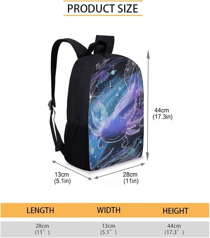 Galaxy Axolotl Backpack and Lunch Box for Girls 6-8/5-7 Under the Sea Bookbag with Lunch Bag Pencil Case Water Bottle Holder 4 in 1 Primary/Elementary School Book Bags Ocean Back Pack - Image 4