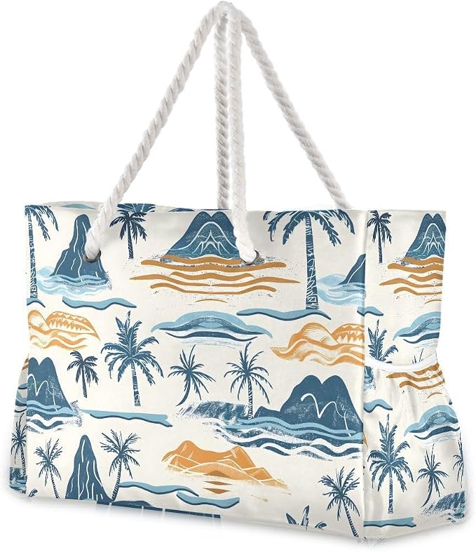 senya Large Beach Shoulder Bags Canvas Tote Water Resistant for Gym Travel Daily by senya
