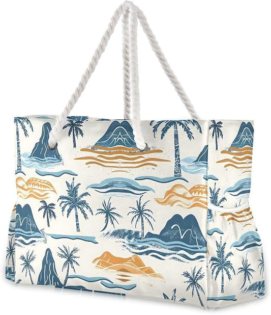 senya Large Beach Shoulder Bags Canvas Tote Water Resistant for Gym Travel Daily by senya