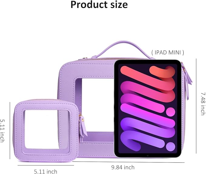 LETGO 2 Pack Clear Travel Toiletry Bag for Women,Large & Mini Waterproof PU TSA Approved Cosmetic Pouches, Portable Beach Vacation Makeup Organizer Set,See Through Skincare Sunscreen Bags for Women - Image 2
