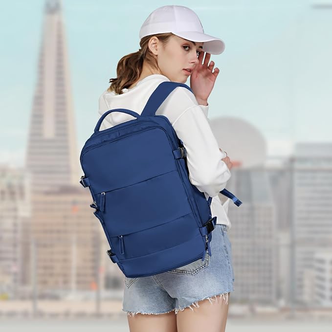 coowoz Travel Backpack for Women Men,Carry On Backpack,Hiking Backpack Outdoor Sports Rucksack Casual Daypack Travel Essentials Royal Blue - Image 8