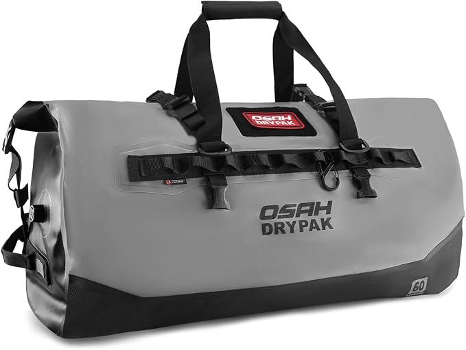 OSAH DRYPAK Waterproof Duffel Bag 25L/40L/60L – Heavy-Duty Motorcycle Tail Bag, Roll-Top Dry Bag for Travel, Camping, Boating, Kayaking, Outdoor Adventure by OSAHDRYPAK