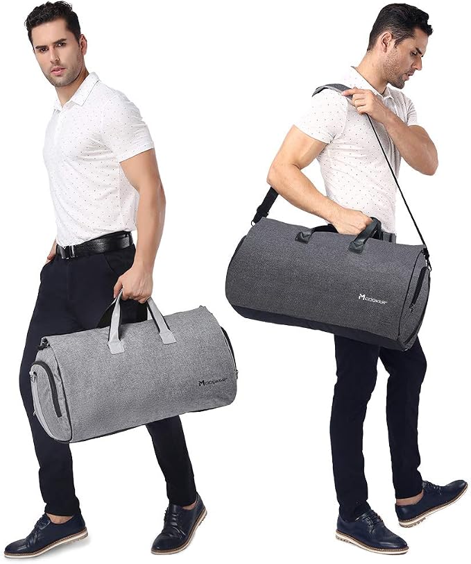 Modoker Convertible Garment Bag with Shoulder Strap, Carry on Garment Duffel Bag for Men Women - 2 in 1 Hanging Suitcase Suit Travel Bags, Black - Image 7