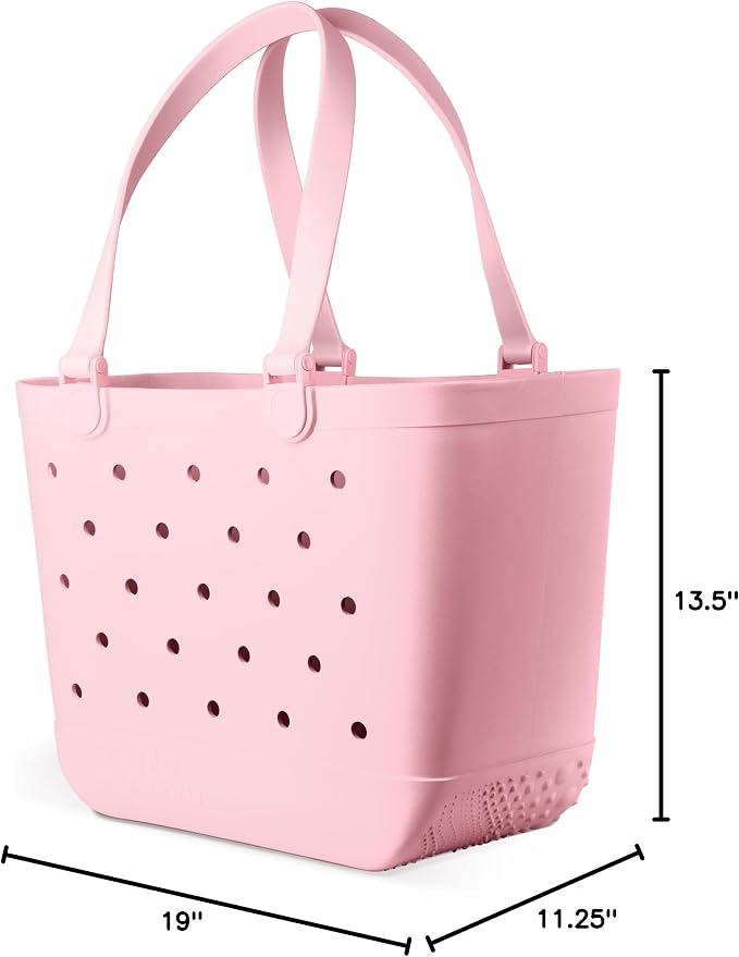 Simple Modern Extra-Large Beach Bag | Waterproof Getaway Rubber Tote with Zipper Pocket for Travel, Pool, Boat, Groceries, Sports | Blush - Image 8