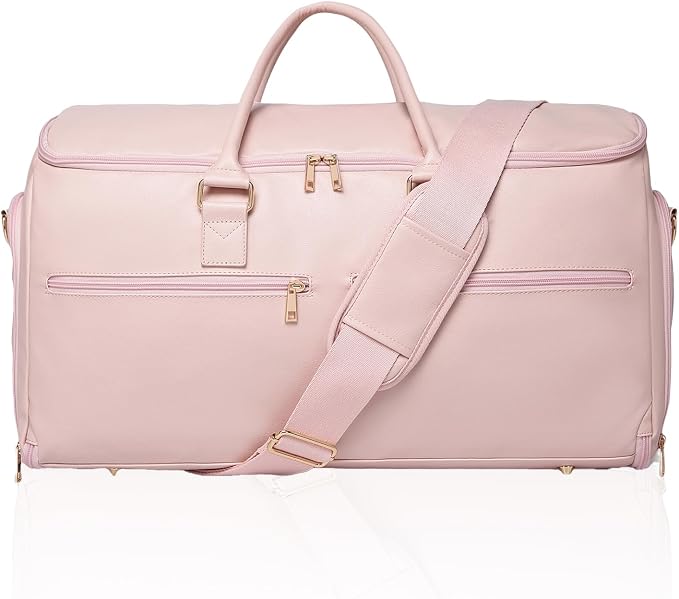 seyfocnia Convertible Travel Garment Bag, Carry On Garment Bag for Women, 2 in 1 Hanging Suitcase Suit Business Travel Bag Weekender Bag, Pink by Seyfocnia