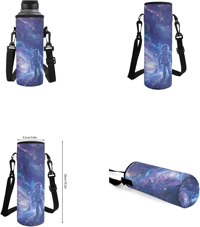 Galaxy Astronaut Backpack for Kids Boys Backpack with Lunch Box Water Bottle Carrier and Canvas Pencil Pouch 4PCS Set Bookbag with Front Pocket 17 inch School Bag with Side Pocket for Girls - Image 6