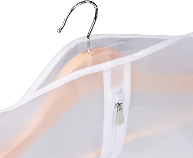 Univivi Clear Garment Bags for Hanging Clothes 60 inch Clear Dress Bags for Storage 6Pack Suit Cover for Long Gown Coat - Image 4