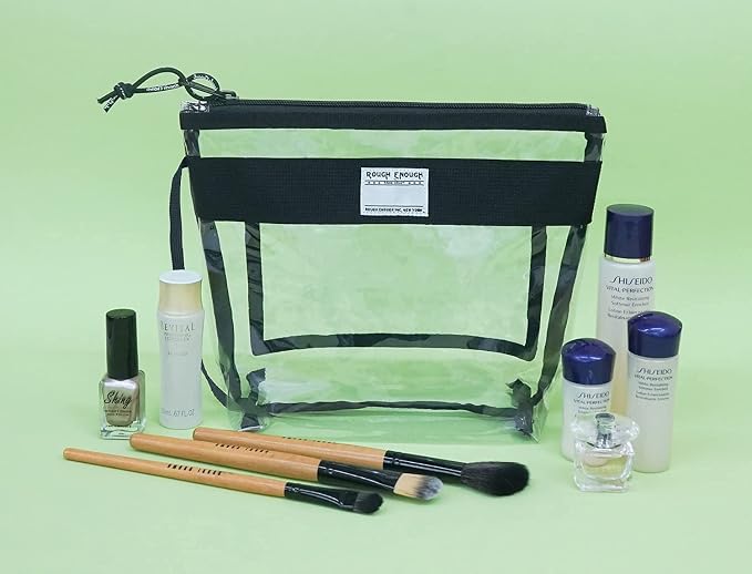Rough Enough Clear Toiletry Bags for Traveling Toiletries Cosmetic Pouch Makeup Bags TSA Approved for Men and Women Travel - Image 8