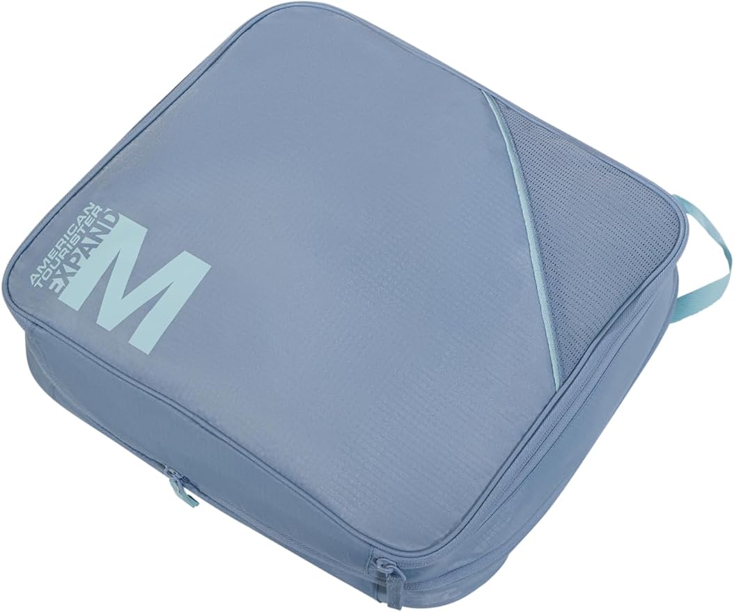 American Tourister Packing Cube Set of 3 - Suitcase Organiser for Holidays, Luggage Organiser for Suitcases, Hand Luggage and Backpack, Stone Blue/Blue - Image 5