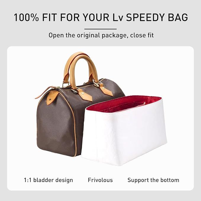 DupontPaper Purse Organizer Insert for LV Speedy 30 Handbags | Dupont Paper Speedy 30 Organizer Insert, Waterproof Lightweight Bag Insert with YKK Zipper, 11 Pockets - Image 7