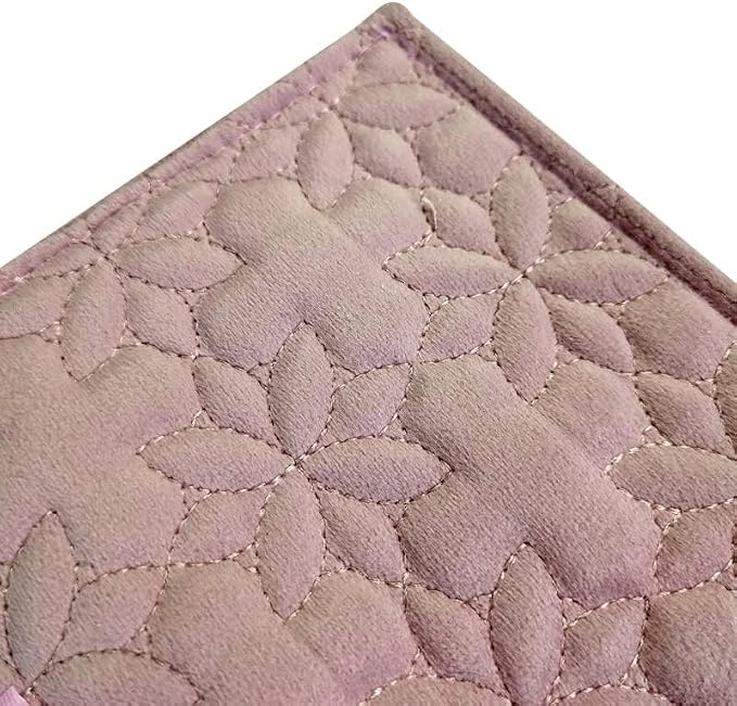 Travel Necklace Organizer, Tangle Free Jewelry Case, 16 Slots | Foldable, LightWeight Compact, Velvet Lining Jewelry Storage Bag for Chain Bracelet, Gift for Women Girls,Embroidery Pink - Image 5