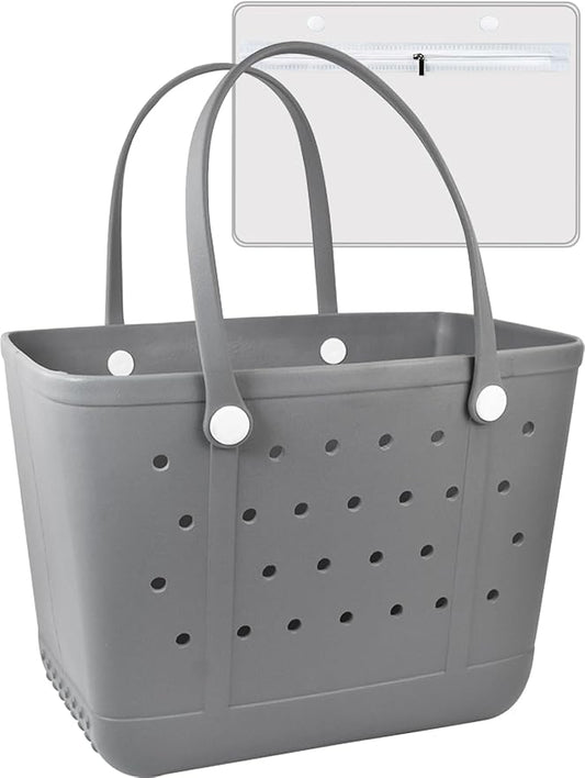 Beach Tote Bag for Women, Rubber Beach Bag Waterproof Sandproof, Extra Large EVA Tote Bag Boat Bag by Uwyriwooq