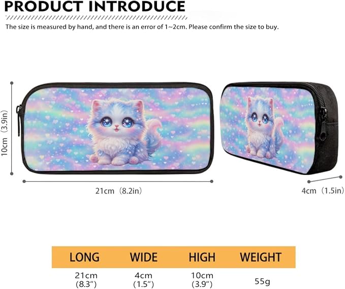 Forchrinse Cartoon Cat School Backpack for Girls 10-12 with Lunch Box Pencil Case Kids Bookbag Lunchbox Elementary Student Book Bag for Girls 8-10/6-8 - Image 6