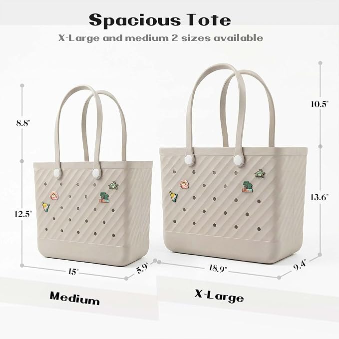 Rubber Tote Bag Extra Large & Medium, Waterproof Beach Bag for Women Men, Pool Travel Swim Silicone Tote - Image 5