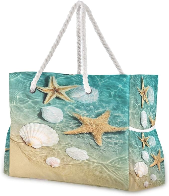 senya Large Beach Shoulder Bags Canvas Tote Water Resistant for Gym Travel Daily by senya