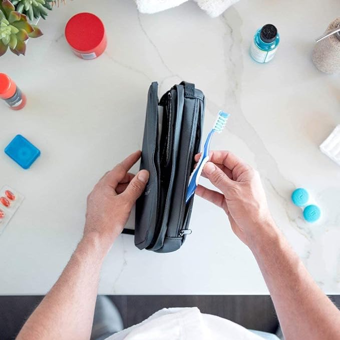 NOMATIC Toiletry Bag - Travel Toiletry Bag For Men and Women - Black, Small | Water-Resistant, Hanging Strap, Internal Organization, Toothbrush Pocket, Travel Essentials, Hygiene bag - Image 6