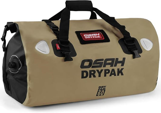 OSAH DRYPAK Waterproof Duffel Bag - Motorcycle Dry Bag Tail Bag with Large Storage Space, Waterproof Luggage Duffle Bags with Outer Mesh Zipper Pocket for Camping, Kayaking, Fishing & Traveling by OSAHDRYPAK