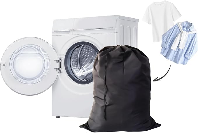 Extra Large Laundry Bag 30"x40" – 18 Pack All Black Drawstring Bags for College, Dorm, Apartment – Bulk Set for Family or Shared Laundry Rooms – YETHAN - Image 5