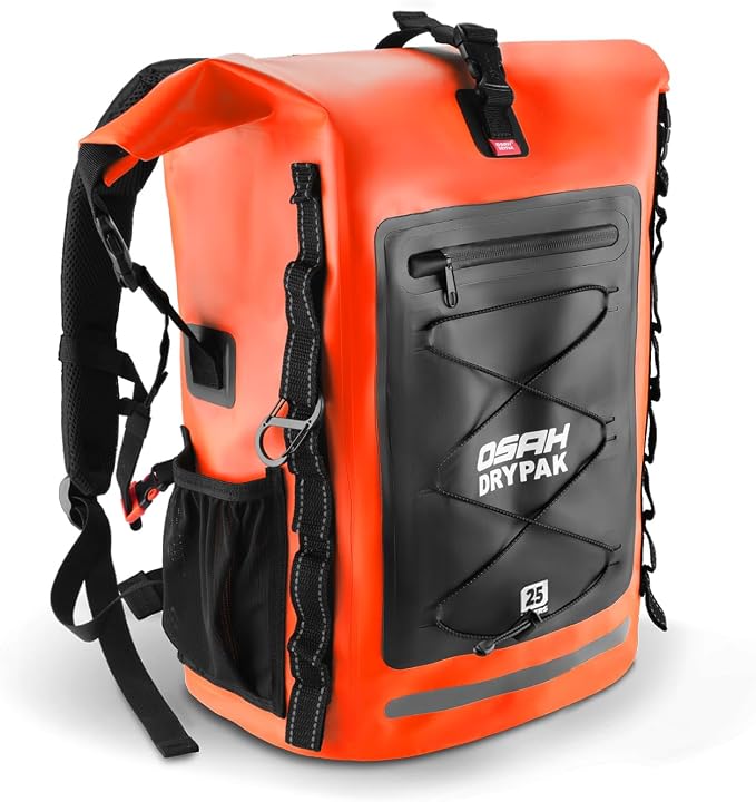 OSAH DRYPAK Waterproof Backpack Dry Bag 25L/35L/55L/85L – Heavy Duty Roll-Top Hiking Backpack Sack Keeps Gear Dry for Travel, Kayaking, Boating, Camping, Rafting and Fishing by OSAHDRYPAK