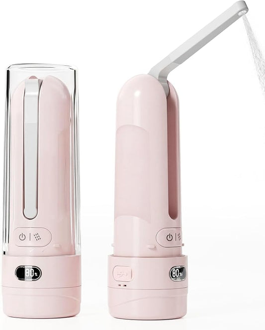 Portable Bidet - Handheld Rechargeable Electric Travel Bidet Sprayer with 3 Pressure - IPX7 Waterproof for Bathroom Ultimate Personal Hygiene Cleaning at Home and Camping (Pink, 6.9 Inches)