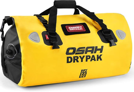 OSAH DRYPAK Waterproof Duffel Bag - Motorcycle Dry Bag Tail Bag with Large Storage Space, Waterproof Luggage Duffle Bags with Outer Mesh Zipper Pocket for Camping, Kayaking, Fishing & Traveling by OSAHDRYPAK